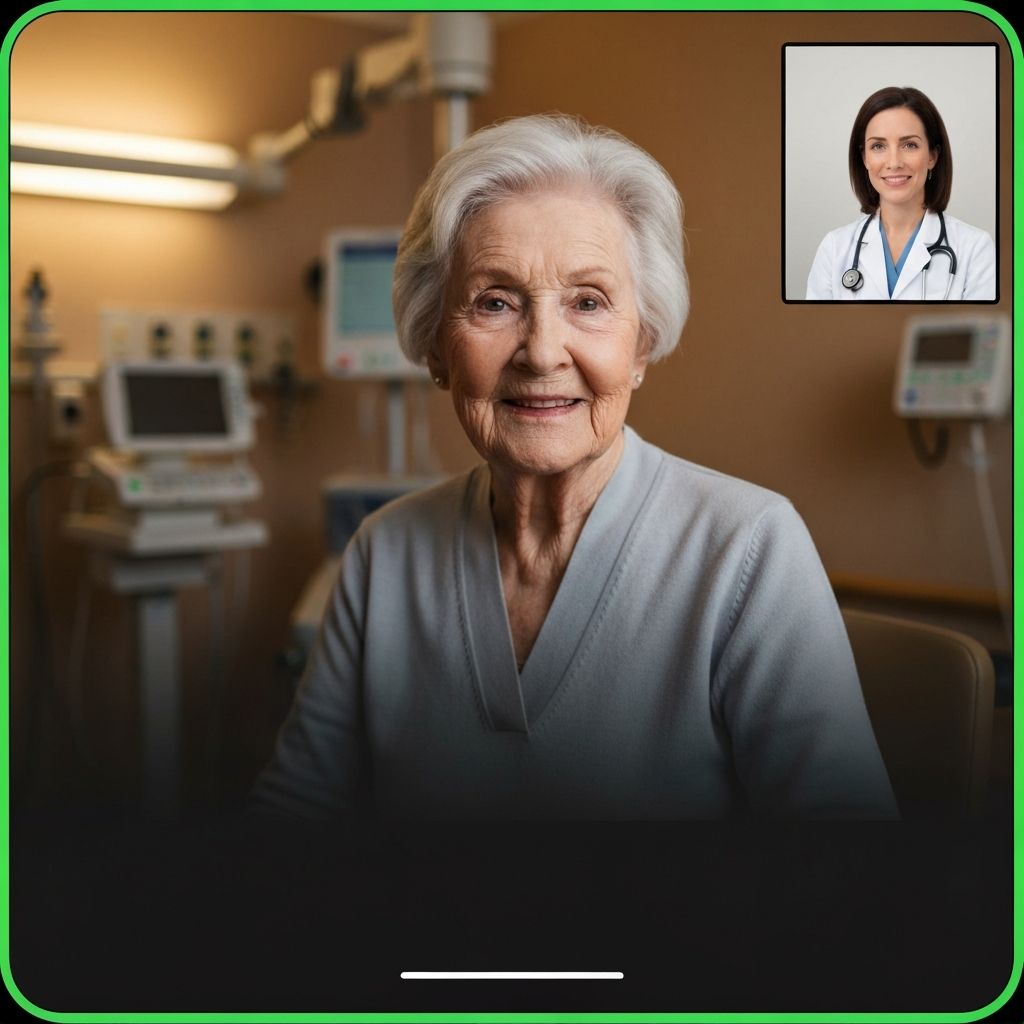 Video call between doctor and patient