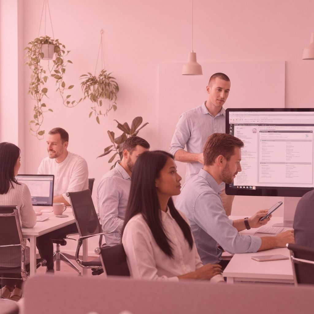 Clinical team collaborating in a modern skilled nursing facility